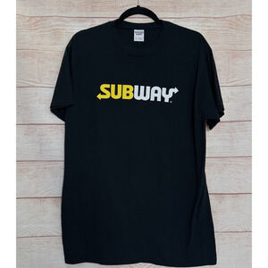Subway Employee Uniform Shirt Small Black Yellow Logo Official Merch
